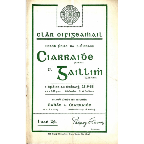 620 - Kerry V. Galway, 1938G.A.A., Football, 1938, Craobh Peil na hEireann, Ciarraidhe V. Gaillimh, Croke ... 