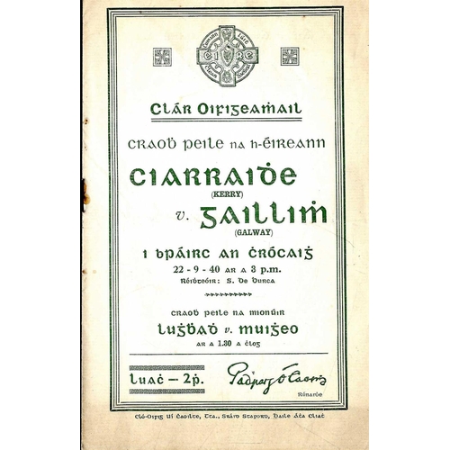 623 - Kerry V. Galway, 1940G.A.A., Football, 1940, Craobh Peile na hEireann, Ciarraidhe V. Gaillimh, Croke... 