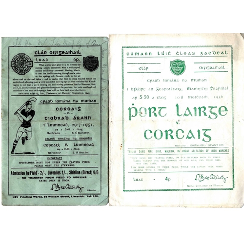 637 - G.A.A.: [Munster Championships] Hurling & Football 1950's a collection of 19 Official Match Programm... 