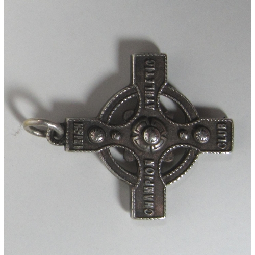 647 - Pat Davin's MedalMedal: Irish Champion Athletic Club, a rare Celtic Cross design silver Medal, the o... 