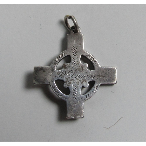 647 - Pat Davin's MedalMedal: Irish Champion Athletic Club, a rare Celtic Cross design silver Medal, the o... 