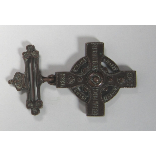 648 - Maurice Davin's MedalMedal: Irish Champion Athletic Club, a rare Celtic cross design bronze Medal, t... 