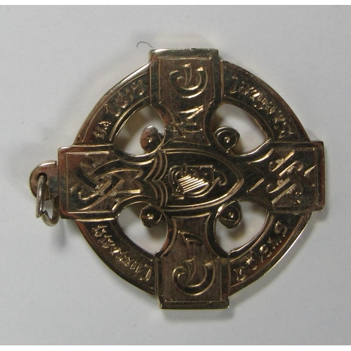 649 - All-Ireland Football Medal 1905Medal: G.A.A., Kildare 1905, an attractive Celtic Cross design 9ct go... 