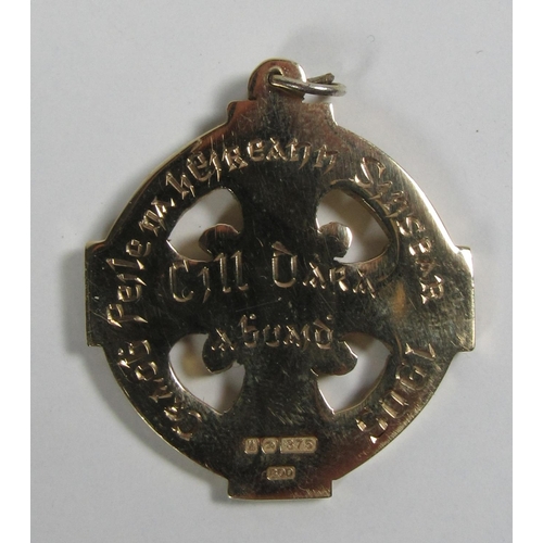 649 - All-Ireland Football Medal 1905Medal: G.A.A., Kildare 1905, an attractive Celtic Cross design 9ct go... 