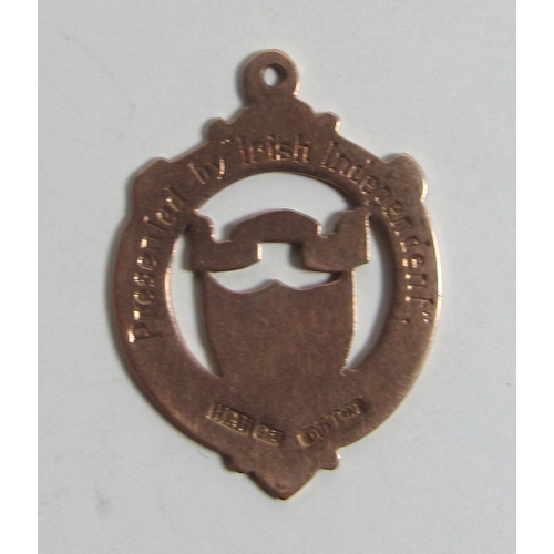 654 - Munster Hurling Final, 1922Medal: G.A.A., Tipperary, a circular and pierced 9ct gold Medal, the obve... 