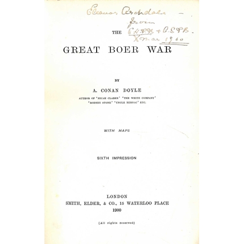 81 - The Boer War: Doyle (A. Conan) The Great Boer War, L. 1900, Sixth, 5 fold. cold. maps; de Wit (C. Ru... 