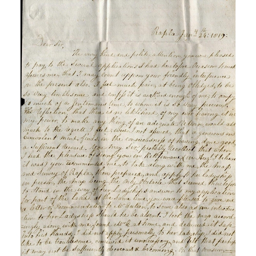 655 - Letter from a Parish Priest, 1819Co. Tipperary: An A.L. signed and dated 24 January 1819 from T. Mor... 