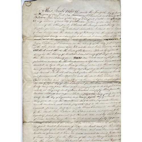 659 - Land Near Waterford, 1826Co. Waterford: Palmer (John) Large paper indenture dated 12 Jan 1826 whereb... 