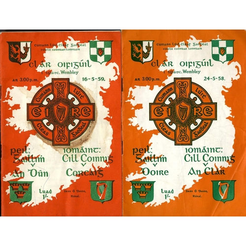 725 - G.A.A.: Football & Hurling, Programmes 1958 - 1967, a group of four Official Programmes, London Bran... 