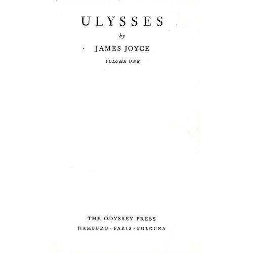 74 - Odyssey Press EditionJoyce (James) Ulysses, 2 vols. sm. 8vo Hamburg (The Odyssey Press) 1933 Second ... 