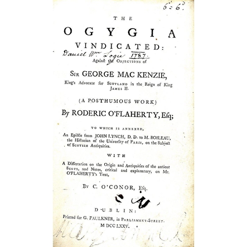 76 - O'Flaherty (Rod.) Ogygia, or, A Chronological Account of Irish Events, 2 vols. in one, 8vo D. 1793. ... 