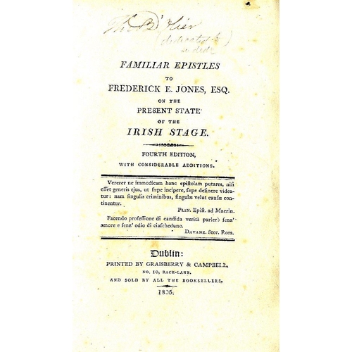 87 - Theatre: [Croker (J. Wilson)] Familiar Epistles to Frederick E. Jones Esq. on the Present State of t... 