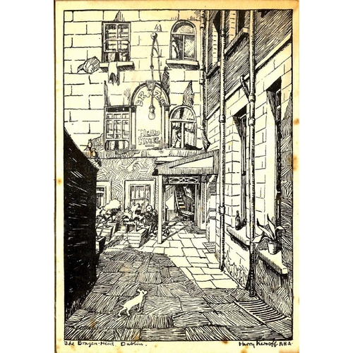 1185 - After Harry KernoffWoodcuts: The Brazen Head, Dublin, and Old Ringsend, Dublin, a pair of woodcuts, ... 