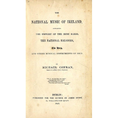 19 - Conran (Michael) The National Music of Ireland, comprising The History of the Irish Bards, The Natio... 
