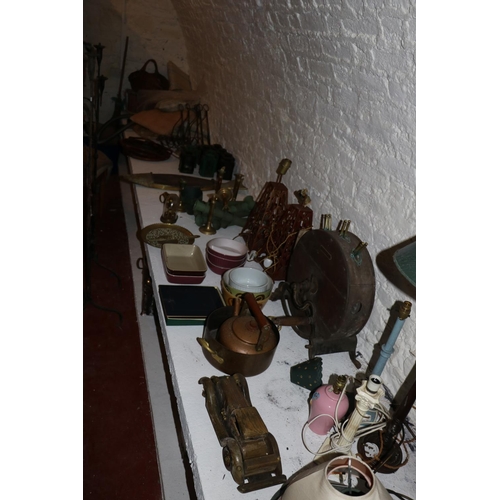166 - Contents of Store Room Comprising of: Glassware, Porcelain, Plates, Serving Trays, Pots and Pans, Cu... 