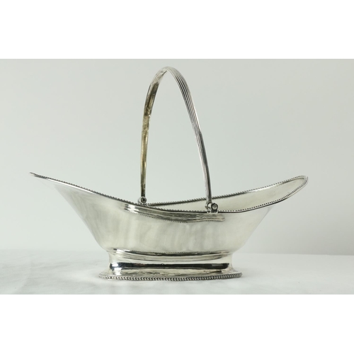 190 - A good English George III bright cut silver Fruit Basket, with swing handle and oval base, by Hester... 