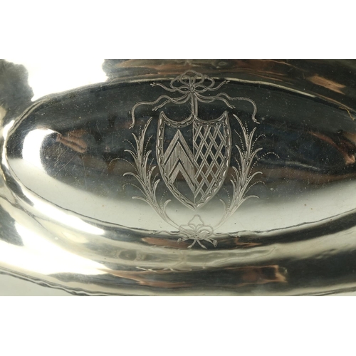 190 - A good English George III bright cut silver Fruit Basket, with swing handle and oval base, by Hester... 
