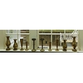 Brassware:  A collection of late 19th Century ornate brass Vases, of variant shapes and design,... 