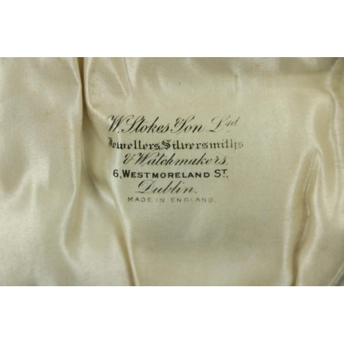 209 - A Victorian silver Set, knife, fork, spoon and napkin, London c. 1858, in original case with label o... 