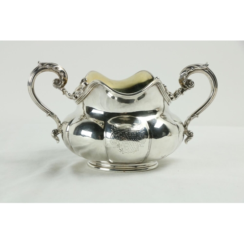 213 - A fine quality and attractive William IV English silver three piece Tea Service, by Paul Storr, Lond... 