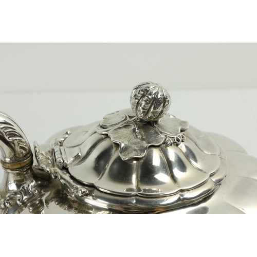 213 - A fine quality and attractive William IV English silver three piece Tea Service, by Paul Storr, Lond... 
