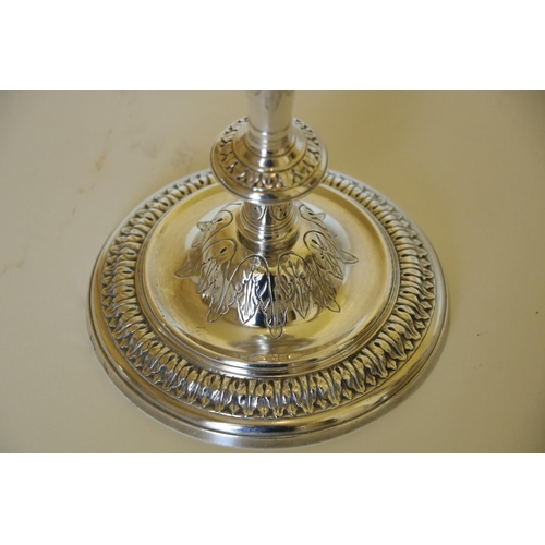 223 - A rare pair of fine quality bright cut Irish Georgian silver Candlesticks, each with removable sconc... 