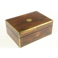 A late Regency period brass inlaid rosewood Vanity / Jewellery Case, with fitted interior and mirror... 