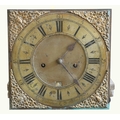 A rare 18th Century English Longcase brass Clock Face, 27cms (10 3/4