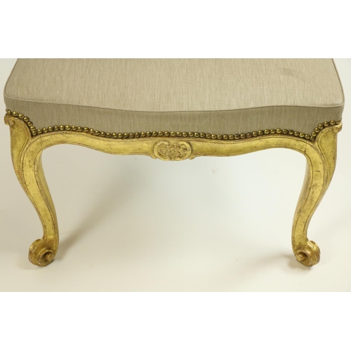 415 - A very important gilt Side Chair, by John Trotter, with cartouche shaped back around a padded panel ... 