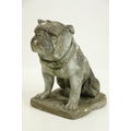 A composition stone Model, of a Bull Dog, seated and nicely weathered, 23