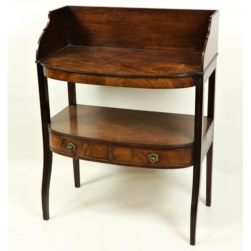 78 - An Irish George IV period mahogany bow fronted Dressing Table / Washstand, by Gillingtons, No: 455B,... 