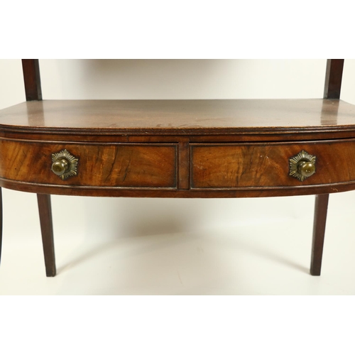 78 - An Irish George IV period mahogany bow fronted Dressing Table / Washstand, by Gillingtons, No: 455B,... 
