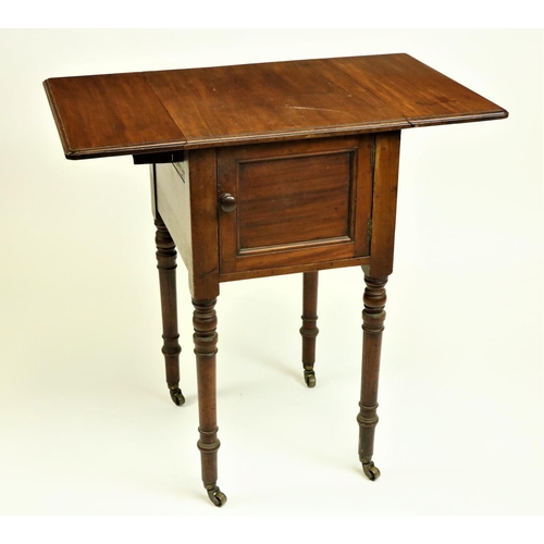 95 - A William IV period mahogany Pembroke type Bedside Table, by Heal & Son, London, stamped, with t... 
