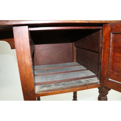95 - A William IV period mahogany Pembroke type Bedside Table, by Heal & Son, London, stamped, with t... 