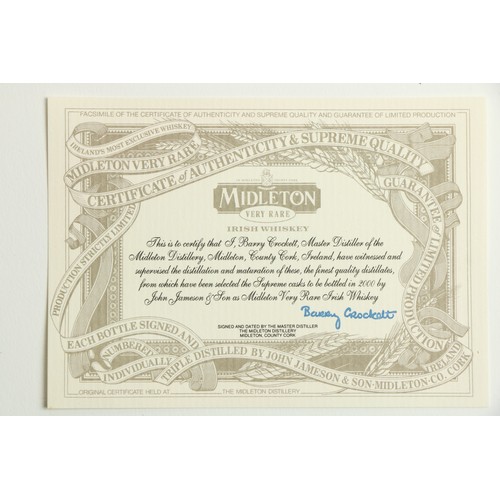 162B - A cased Midleton very rare Irish Whiskey, No. 022672, signed Barry Crockett, 2000, in original woode... 
