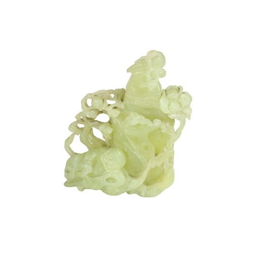 465 - A late 19th Century / early 20th Century Chinese carved Celadon 