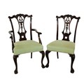 A good matched Harlequin set of 14 (11 + 3) carved Chippendale style mahogany Dining Chairs, each wi... 
