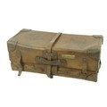 A very heavy late 19th Century leather Travelling Trunk, with reinforced corners and multiple straps... 