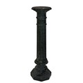 A 19th Century carved green marble pillar Pedestal, with circular top over a reeded column, on an oc... 