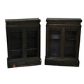 A pair of unusual moulded wooden Dwarf Bookcases, (ORM) 91cms (36