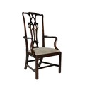 A fine quality and early George III carved mahogany Master or high back Open Armchair, decorated in ... 