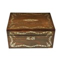 A rosewood and mother-o-pearl inlaid Jewellery / Vanity Case, with slatted interior, 17