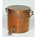 A large heavy 19th Century copper Hot Water Pot, with heavy matching lid, and brass tap, approx. 37c... 