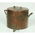A good heavy Georgian copper Hot-Water Pot, with brass tap heavy copper handles and original copper ... 