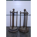 A pair of Victorian oak framed Billiard or Snooker Cue Holders, with tri-form support on circular pl... 