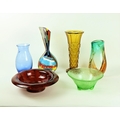 A large attractive and colourful Art glass Vase, by Aureliano Toso, 42cms high and three other tall ... 