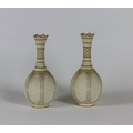 A good pair of Copeland Crystal Palace Art Union Parian Ware Vases, in relief with gilt highlights, ... 