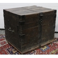 A very large steel bound Silver Trunk, with brass plate on top, 'Col. Saunderson, No. 2'. (1)