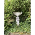 A very ornate heavy cast iron Garden Urn, in the Neo-Classical style, late 19th Century with two ope... 