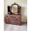 A 19th Century mahogany four drawer Chest, adopted, now with swing frame mirror and two brackets, 65... 